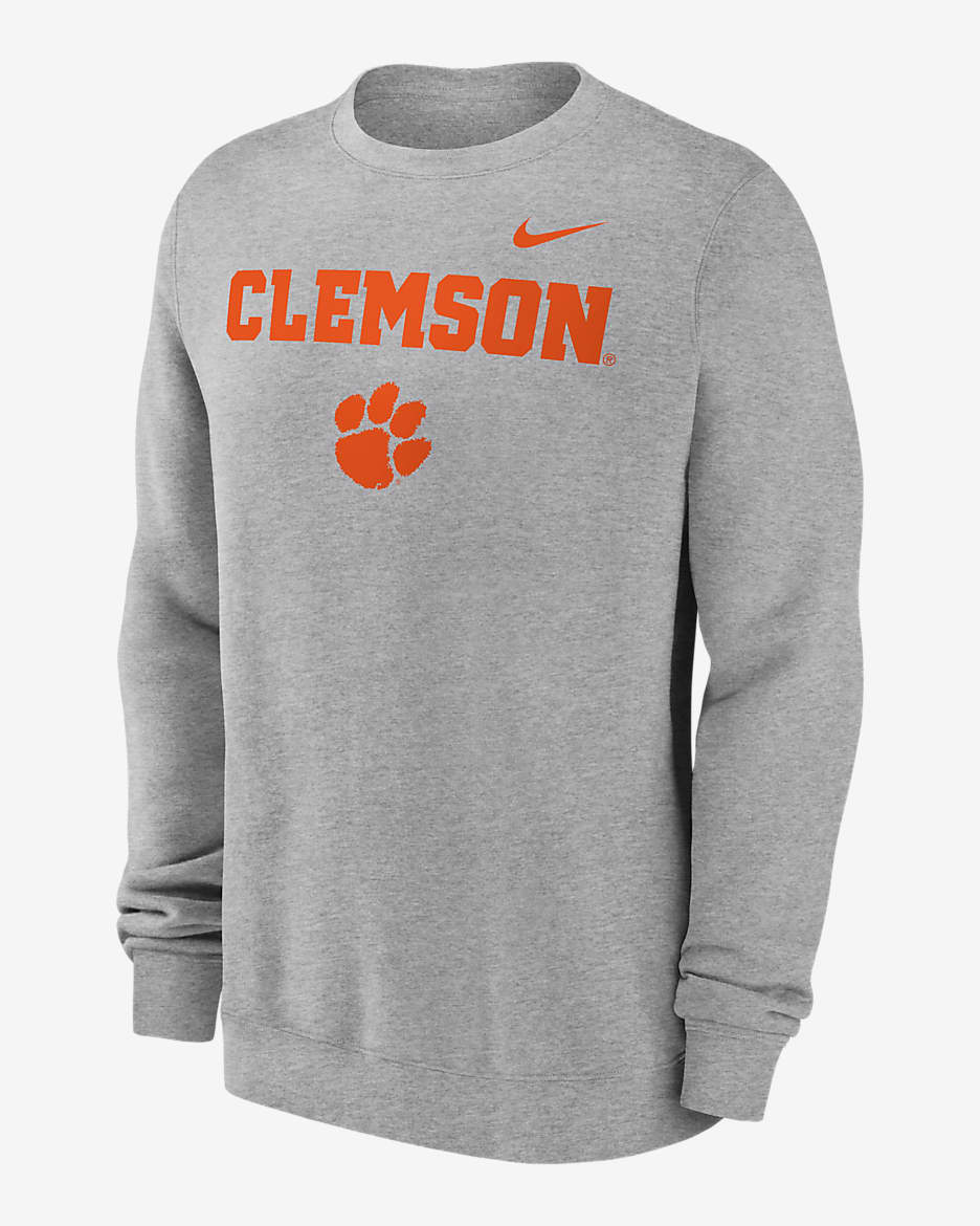 Vtg 80s Clemson Tigers Color Block Crest Crewneck Sweatshirt Football deals Nutmeg Lrg